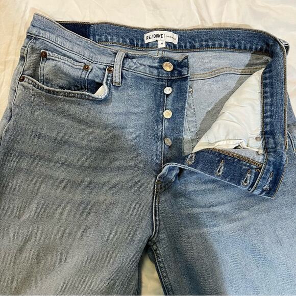 Re/Done Jeans High Rise Stove Pipe Jean in Livedilight Blue size 30 - Picture 4 of 16